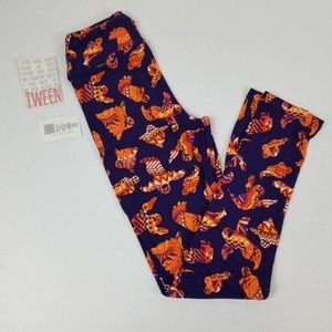 Lularoe Leggings Tween Size halloween orange black
